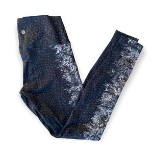 Lululemon Wunder Under Legging 28” Overlace HR Ice Grey Black